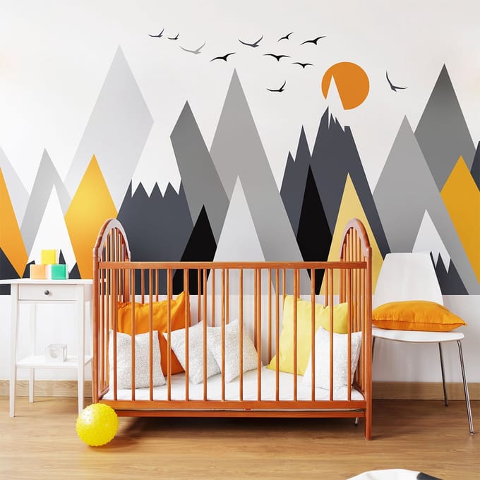 Kinderstickers van de Scandinavische bergen in Alaska, 70 x 105 cm