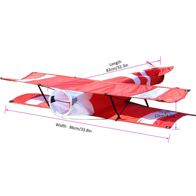 Cerf-volant d'avion 3D, énorme cerf-volant biplan, cerf-volant volant géant, cerf-volant d'avion 3D en Polyester de grande taille rouge