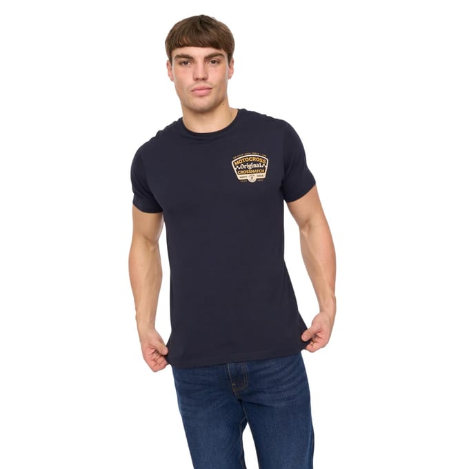 Crosshatch Heren Motorcross T-Shirt (Marine)