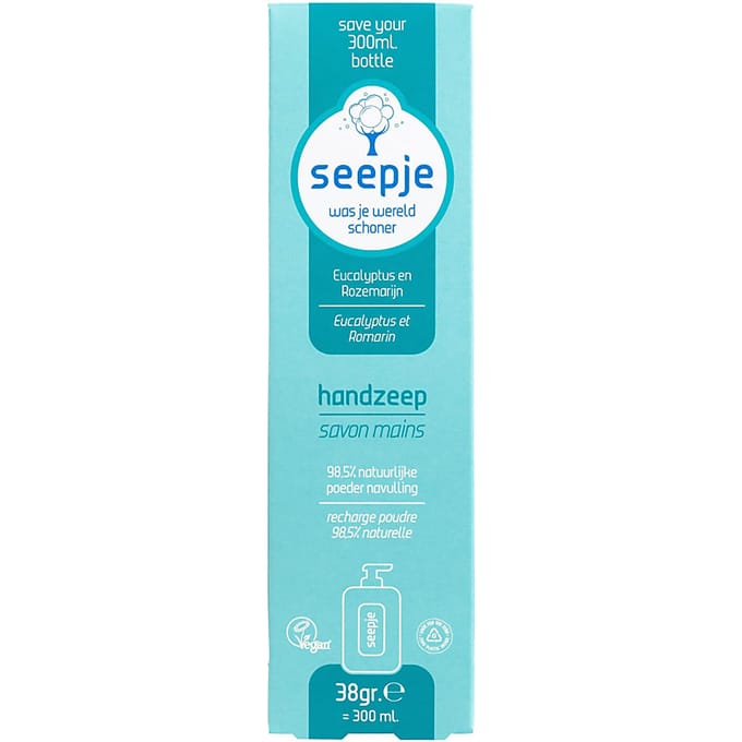 Seepje Handzeep Navulling Eucalyptus en Rozemarijn - 38 gr