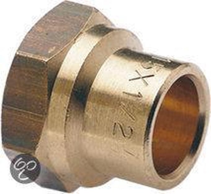 Schroefb.3/8"Bi Ldrx 12mm Messing