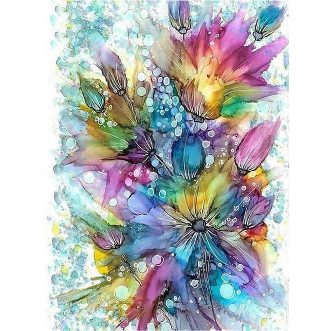 Diamant Schilderij Volledige Ronde Boor Abst Bloemen Diamant Schilderij Borduurwerk Kruissteek 20X30CM blue