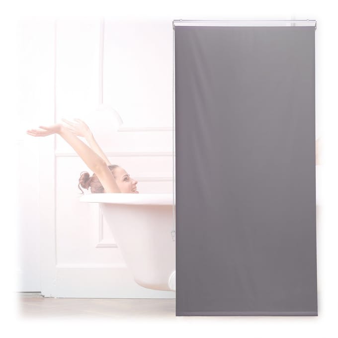 douchegordijn - 80 x 240 cm - douche & badkuip - waterafstotend - plafond & raam - grijs