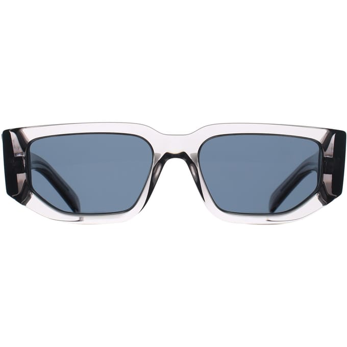 Prada PR09ZS Transparant Grijze Zonnebril, Moderne UV400 Bril met Driehoek Logo gray