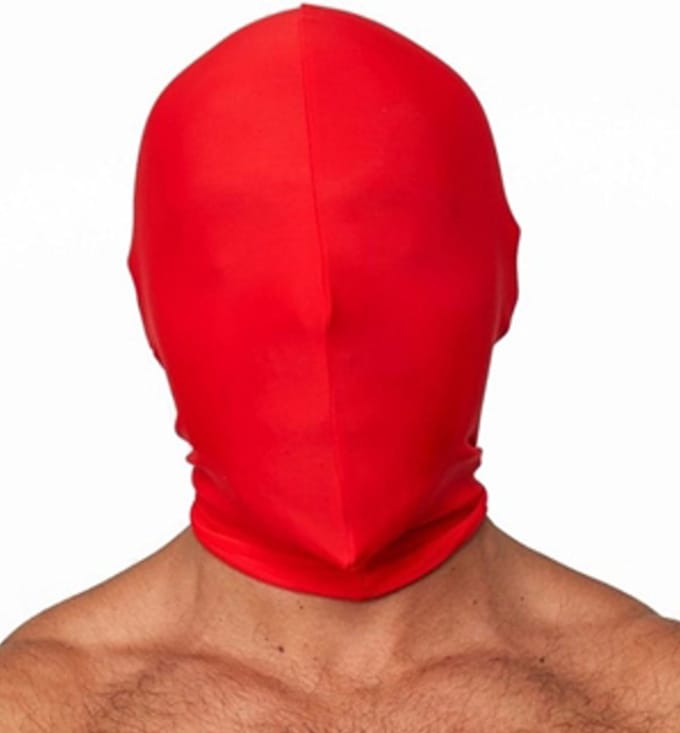 Mister B lycra masker geen gaten - rood