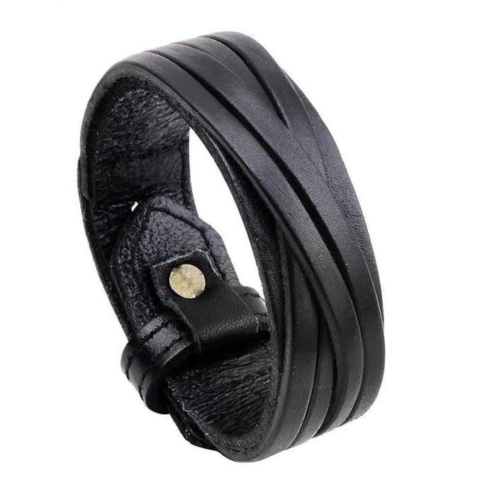 Jomide Heren armband Imitatieleer - Zwart