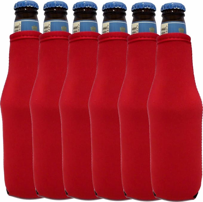 Koozie.eu - 6 stuks bierfleshouder- flessen koel houder | bierfleshoes | rood