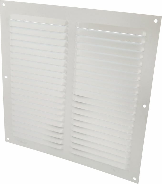 AMIG Ventilatierooster/muurrooster - 250 x 250mm - aluminium - wit - schoepenrooster