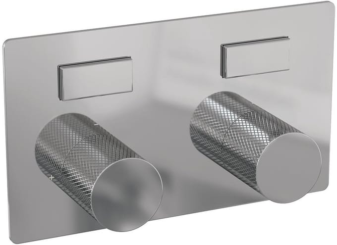 Brauer Chrome Carving - 2 weg - Inbouwthermostaat - Drukknoppen - In/afbouwdelen - Chroom