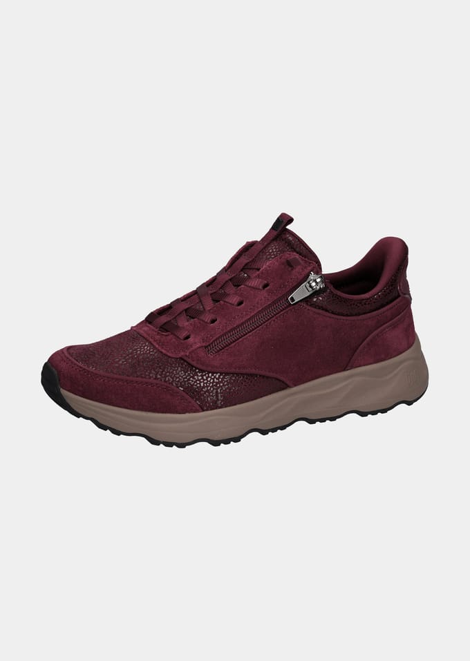 Sneakers met fluweel - bordeaux - Gr. 41 van Goldner Fashion