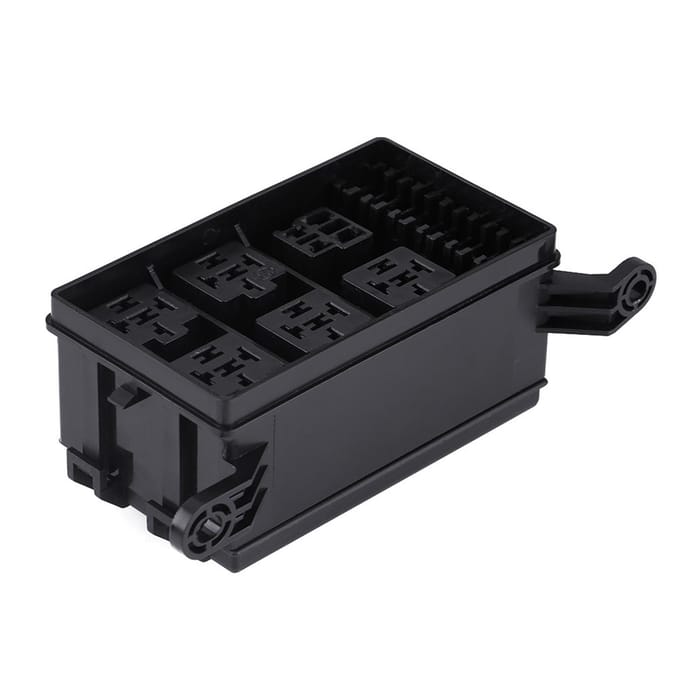 6-weg Zekering Relais Houder Box Socket voor Auto Auto SUV Offroad Pick-up Truck black