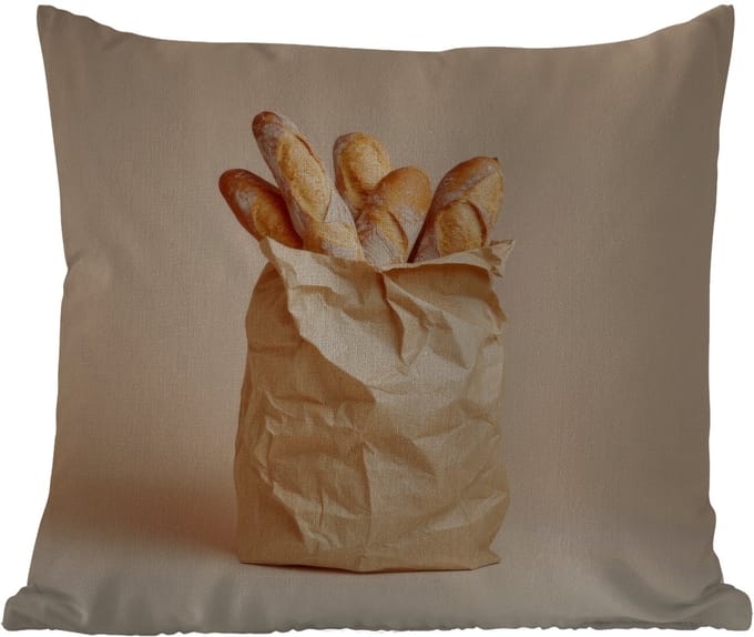 Tuinkussen - Baguette - Brood - Stokbrood - Beige - 40x40 cm - Weerbestendig