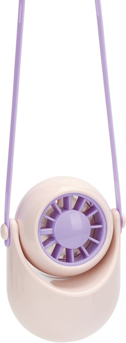 Nekventilator - Draagbare Ventilator - Handventilator - 3 Standen met Verstelbaar Koord - Lila