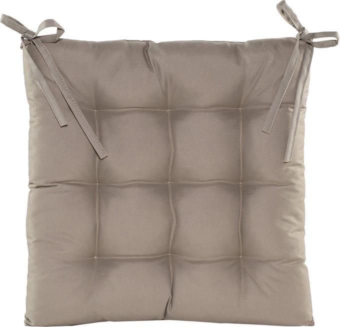 Anna's collection Stoelkussen gewatteerd - taupe - 38 x 38 cm - binnen/buiten