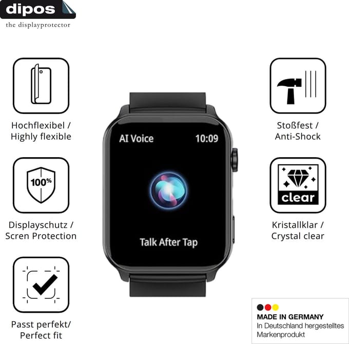 dipos – 2x Beschermfolie geschikt voor IOWODO R30Max | 3D Full Cover Screenprotector | 100% Passend