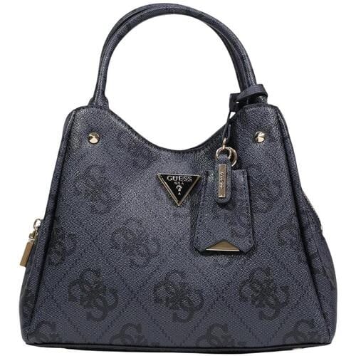 GUESS handtas schoudertas Meridian II Girlfriend Carryall Bag Coal Logo donkergrijs