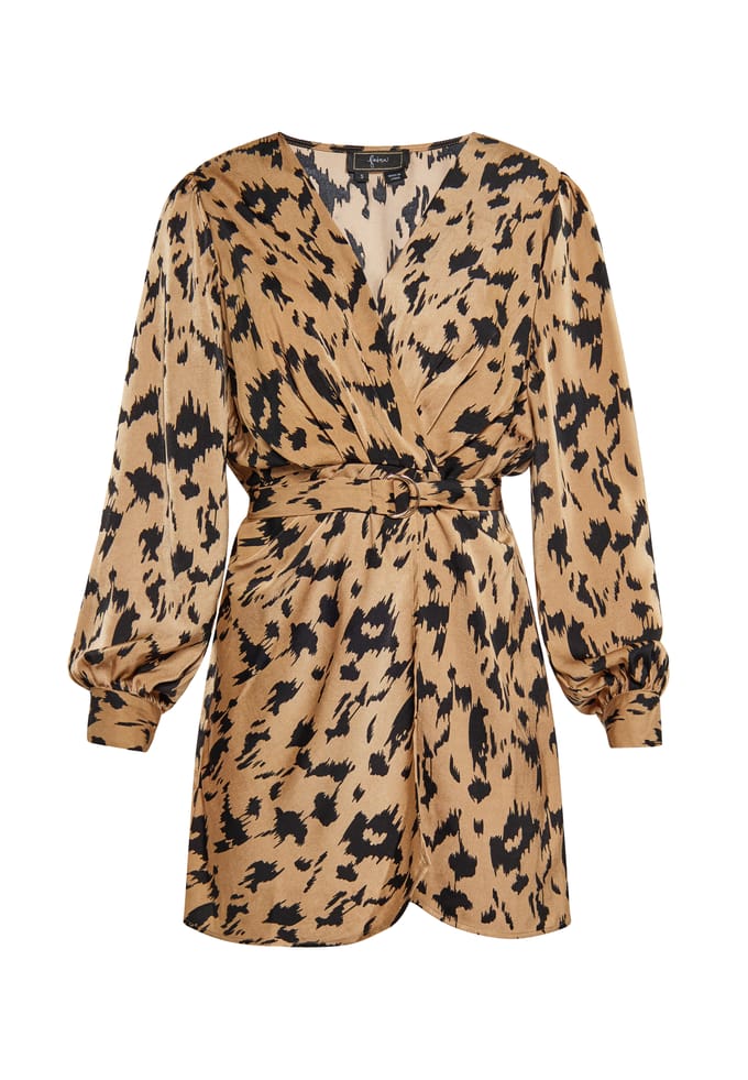 Faina Jurk Dames Camel Veelkleurig