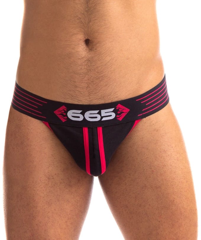665 - Rally Jockstrap-Verkrijgbaar in 5 maten - Zwart/Rood XL