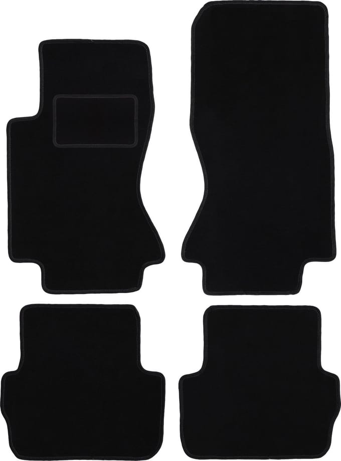 Zwarte velours vloermatten voor: Jaguar S-Type X204 sedan (2002-2008)