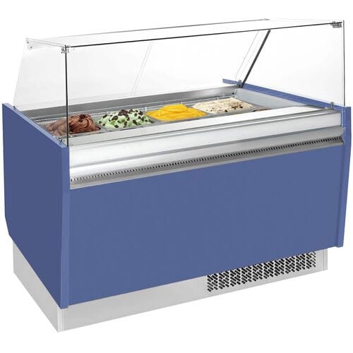 GGM Gastro Eistheke LIAM - 1560mm - Statisch - für 13+13x 5 Liter Eisbehälter - Blau Blauw
