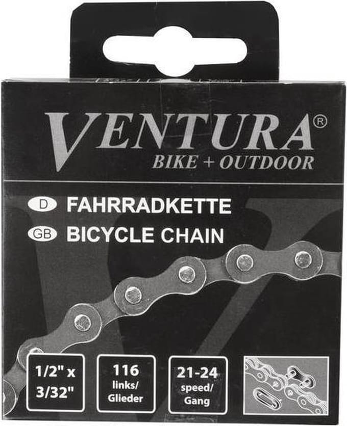 Ventura kmc 1/2 x 3/32 ketting 21-24-speed 116 schakels blister 302175