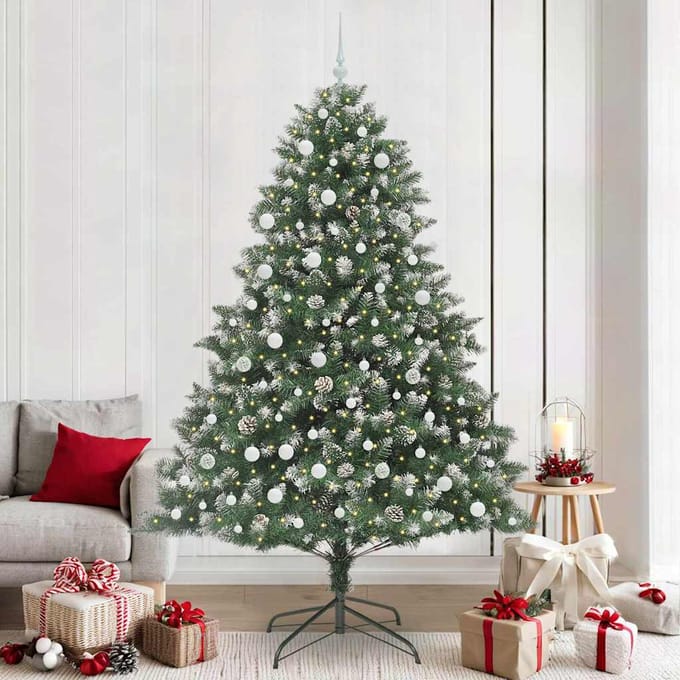 vidaXL - Kunstkerstboom - Groen - 240 - cm - PVC - en - Plastic - en - Staal