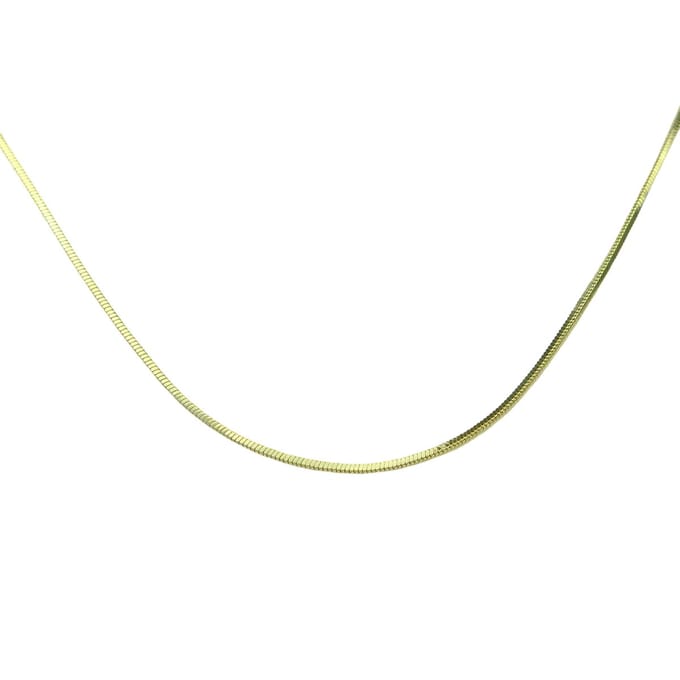Flat Snake Necklace Gold 14K 60 cm