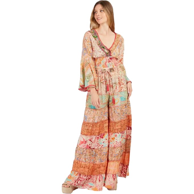 Multicolore Boheemse Maxi Jurk Dames Derhy Hildegarde