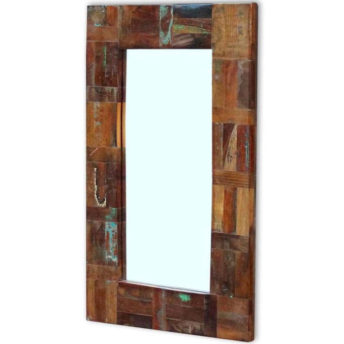 vidaXL - Spiegel - 80x50 - cm - massief - gerecycled - hout