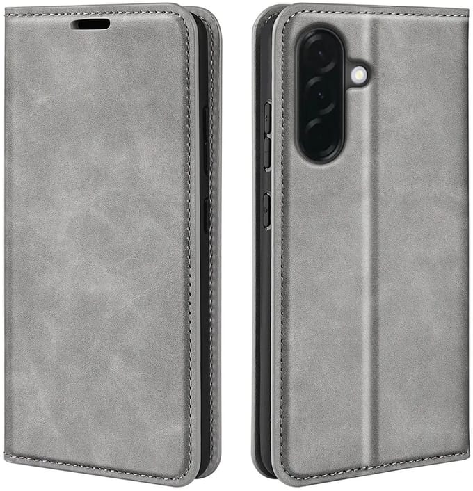 MobyDefend Hoesje - Geschikt voor Samsung Galaxy A37 - Luxe Wallet Bookcase (Magnetische Sluiting) - Grijs