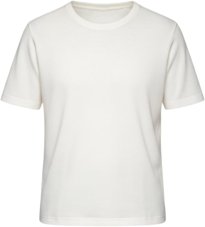 OMBRE T-shirt - Korte Mouw - Effen Gebroken Wit M