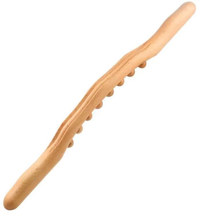 Guasha Massage Tool – Universele Deegroller, Rugmassage, Schrapen & Puntbehandeling voor Ontspanning en Therapie - Khaki