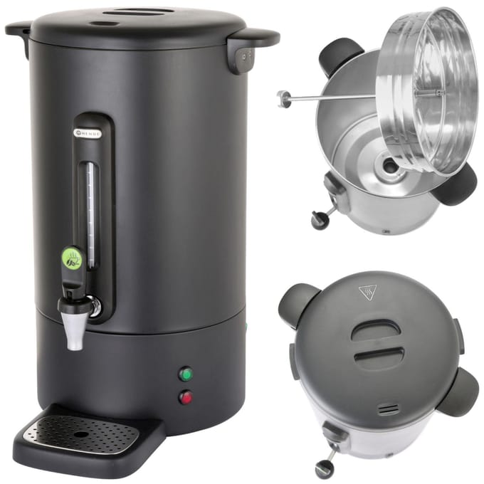 HENDI Percolator – 14L – matzwart – non-drip kraan – waterniveau-indicator – warmhoudfunctie