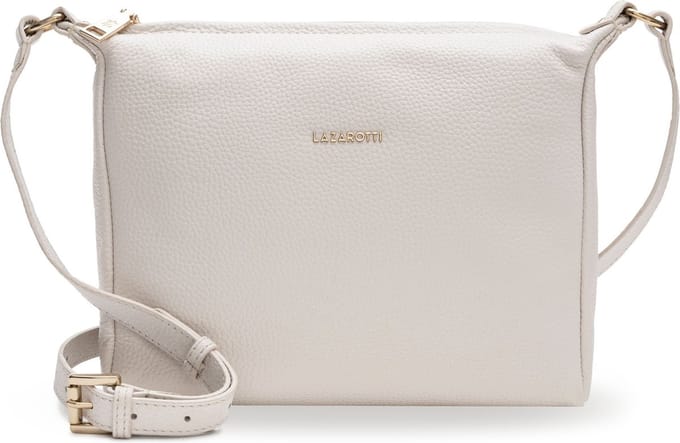 Lazarotti Leren Schoudertas Bologna Leather Nola-2 Cream White Crème
