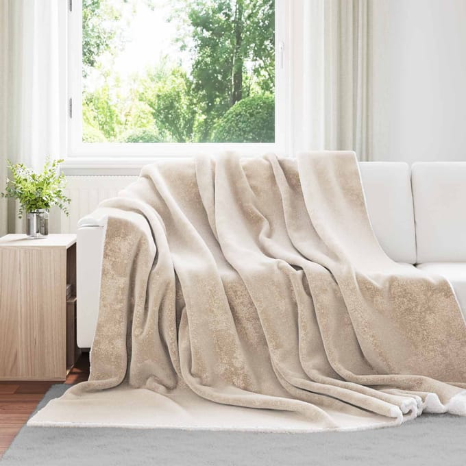 vidaXL - plaid - Beige - 240 - x - 220 - cm - 2,67 - kg - Fleece