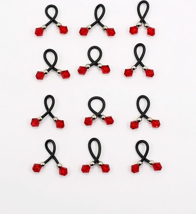 Haar binders met Swarovski Crystal red