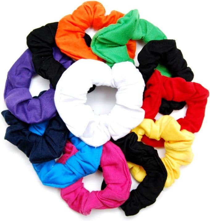 12 Stuks Katoenen Scrunchies Haar Elastiekjes - Gekleurd