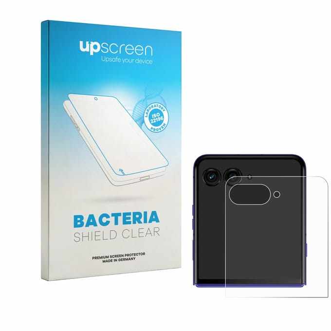 upscreen - Screenprotector voor Motorola Razr 70 Ultra (Achterdisplay) - Folie Beschermfolie transparant antibacterieel