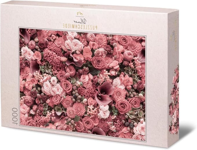 Legpuzzel - Bloemenpuzzel - Ontspannen Hobbyspel - Premium Karton - 1000 Stukjes - Rood