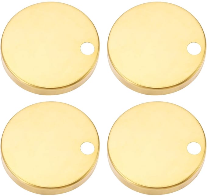 Allecto - Set van 4 Gouden Toiletbril Scharnier Covers - 60mm Rvs