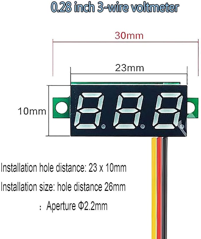 Mini Digitale Voltmeter 0-100V - 6 Stuks LED-Display met Nauwkeurige Drukmeting en Ompolingsbeveiliging
