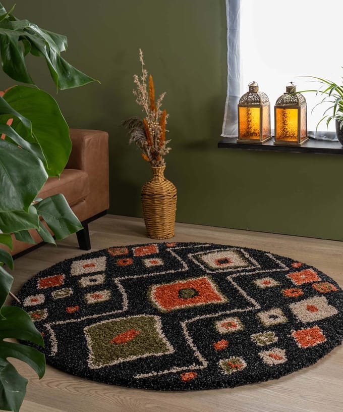 Bohemian vloerkleed rond - Artisan antraciet/multi 280