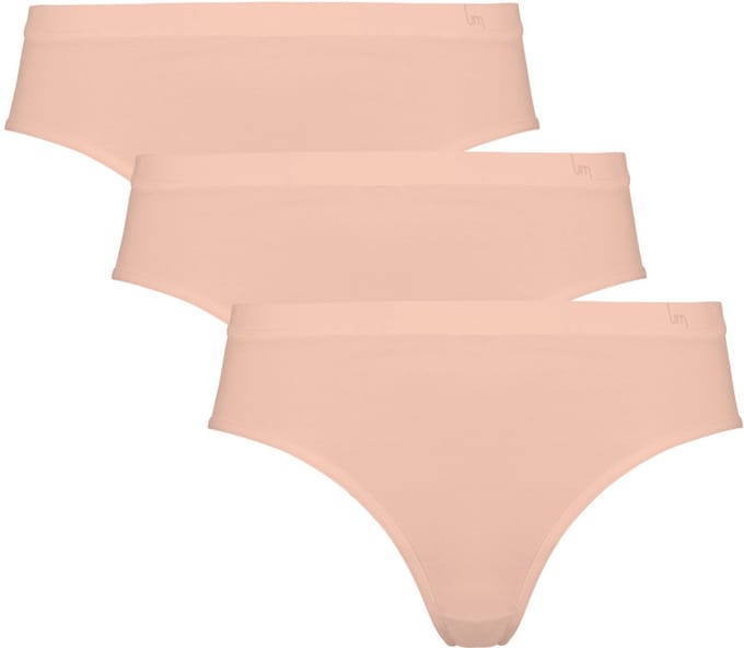 Undiemeister Slips Dames 3-Pack Platte Naden Tencel Ondergoed - Blush Dusk (Lichtroze) - Maat XXL