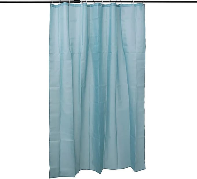 5Five Douchegordijn - ijsblauw - polyester - 180 x 200 cm - inclusief ringen - Voor bad en douche