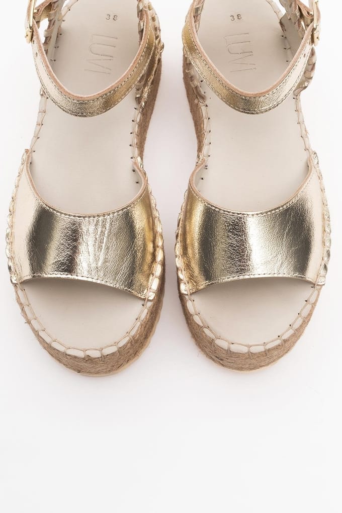 Serez Leren Platform Espadrilles Sandaal (Dames)