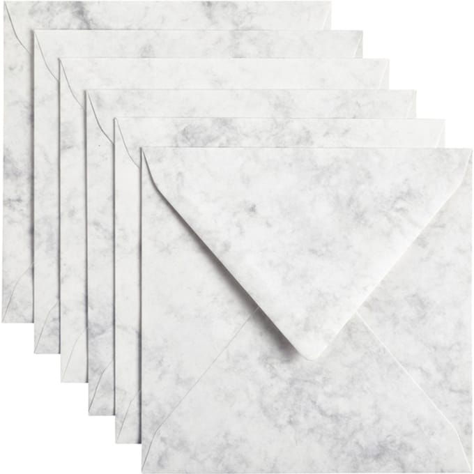 Envelop Papicolor 140x140mm marble grijs pak à 6 stuks