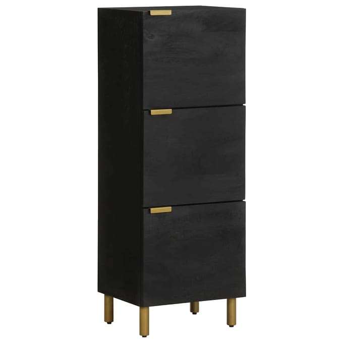 vidaXL - Hoge - kast - 40x33x110 - cm - bewerkt - hout - zwart
