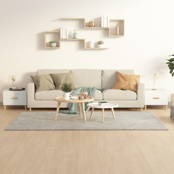 vidaXL - Salontafels - 2 - st - 50x50x40 - cm - bewerkt - hout - wit