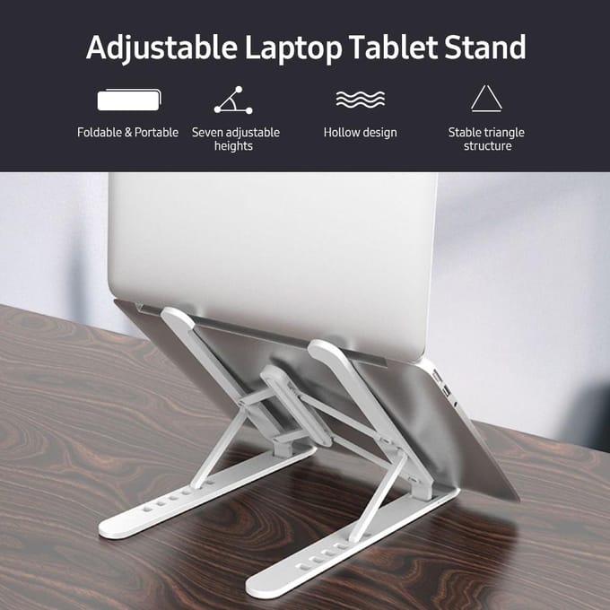 Verstelbare laptop-tabletstandaard Multi-angle laptophouder Draagbare en opvouwbare laptopverhoger voor