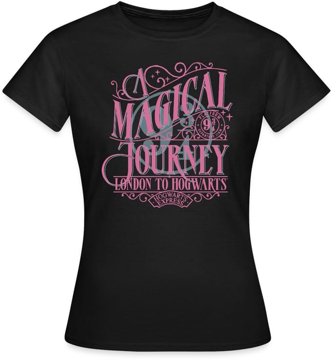 Harry Potter Perron 9 ¾ Ontwerp In Roze & Blauw T-Shirt Dames